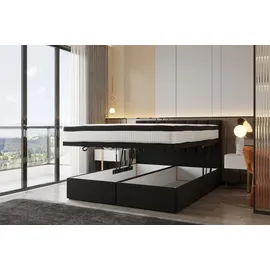Trada Bond Boxspringbett 140 x 200 cm H3 Schwarz