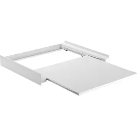 Maclean Brackets Universeller Verbindungsrahmen mit Ausziehplatte für 60x53 cm Waschmaschinen oder Trockner bis 60kg, Weiß