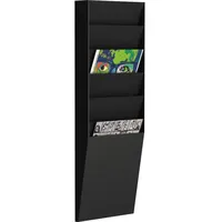 Paperflow Wandprospekthalter schwarz DIN A4 6 Fächer