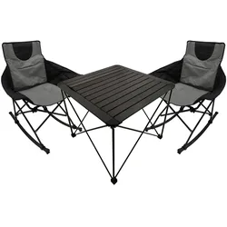 3tlg Camping Set XXL Schaukelstuhl Campingstuhl Campingtisch Outdoor