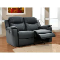 vente-unique Relaxsofa Leder 2-Sitzer - Anthrazit - EVASION