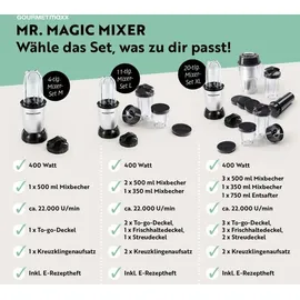 GOURMETmaxx Mr. Magic Standmixer silber/schwarz 4 tlg. 400 W