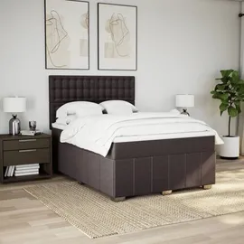 vidaXL Boxspringbett 140 x 200 cm Dunkelbraun