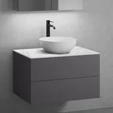 neoro n50 Unterschrank B: 80 cm mit 2 Auszügen, Waschtisch Ø 45 cm weiß matt, B: 80.5 BN0106WM+BN0422GR+BN0402C1