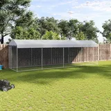 vidaXL Hundezwinger 760 x 190 x 225 cm Stahl Grau