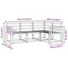 vidaXL Outdoor-Sofagarnitur 4-tlg. Weiß