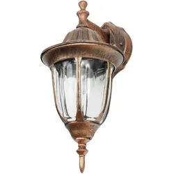 Licht-Erlebnisse Wandlampe Rustikal Landhaus MILANO in Kupfer Antik IP44 nostalgische Außenlampe E27 Haus Hof Garten, CX120931