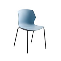 Mayer Sitzmöbel Stapelstuhl myPRIMO Graublau Polypropylen Kunststoff 4 Metallfüße mit Armlehnen 2 Stück
