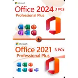 Microsoft Office 2024 Professional Plus + Microsoft Office Professional Lizenz für 3 PC