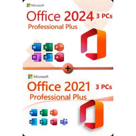 Microsoft Office 2024 Professional Plus + Microsoft Office Professional Lizenz für 3 PC