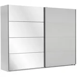 Carryhome Schwebetürenschrank Weiß, - 225x210x65 cm,