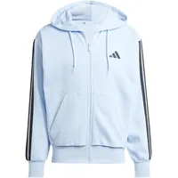 Adidas Essentials 3-Streifen Fleece Reißverschlusspullover Glow Blue / Black M