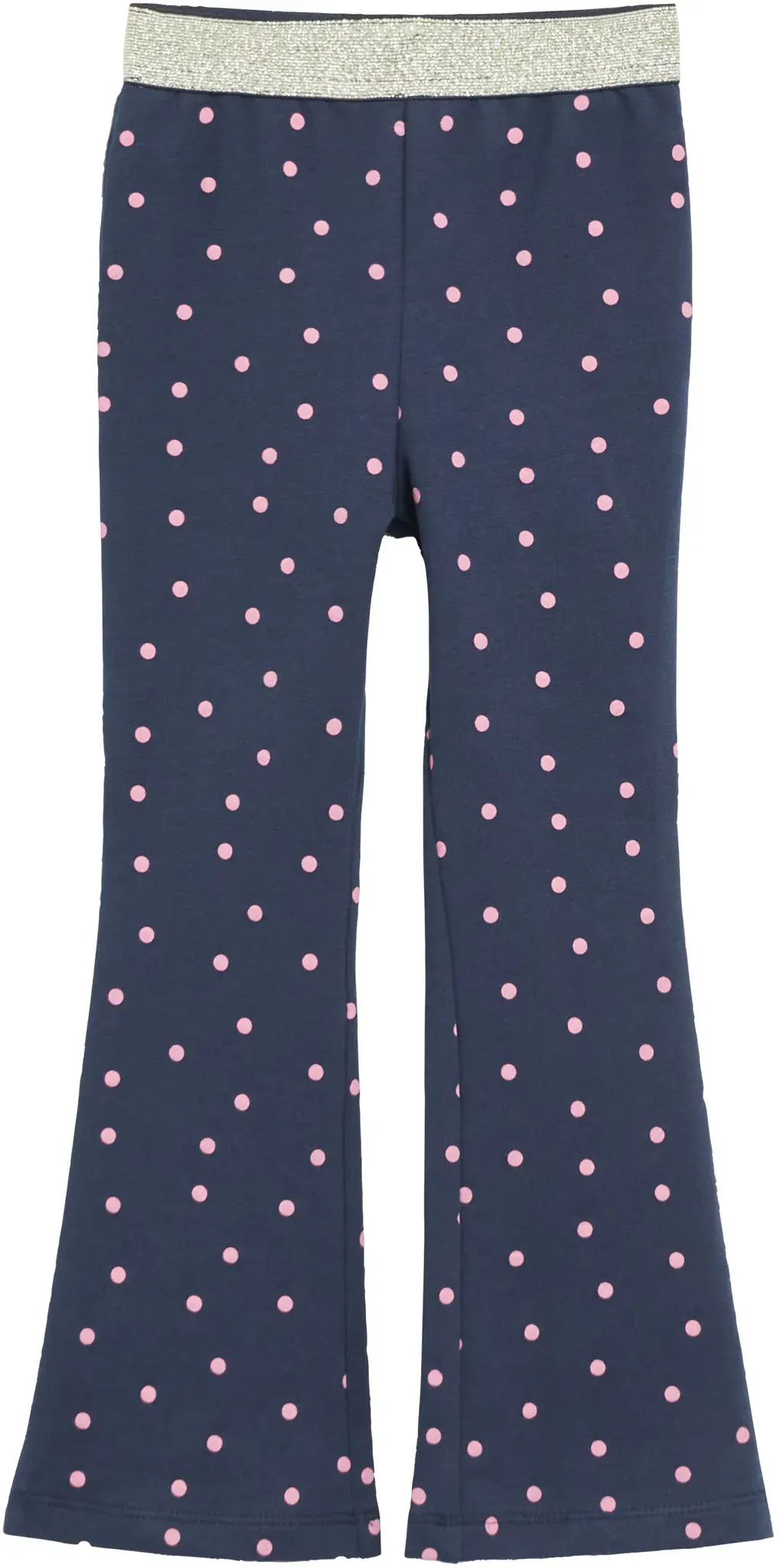 Leggings S.OLIVER JUNIOR, Mädchen, Gr. 104, N-Gr, blau (dunkelblau aop), Web, Obermaterial: 95% Baumwolle, 5% Elasthan, bedruckt, gepunktet, körpernah lang, Hosen Leggings, Sommer-Leggins mit Punkten / für Girls