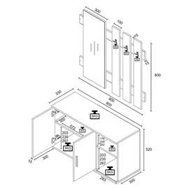 VCM Gados XL Diele 132x90x33 cm Weiß