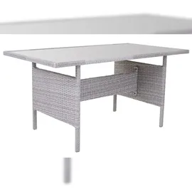 Mendler Lounge-Set Polyrattan 4-tlg.hellgrau/creme