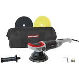 DINO BIKES Dino KRAFTPAKET 640247 8mm-710W Exzenter mit ZWANGSROTATION Stufenlos im Set mit 125mmPolierschwamm 125mm Polierteller Tasche für Auto KFZ Boot, Grau