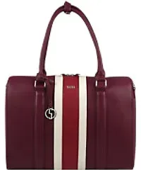 Socha Laptoptasche für Frauen 17,3 Zoll herausnehmbares Laptopfach BB Burgundy Stripe