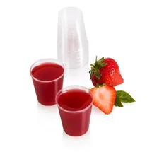 Vivaloo 100 Stück Schnapsgläser Plastik wiederverwendbar - Shotgläser Plastik 3cl/30ml, Spülmaschinengeeignete Plastikbecher mit Eichstrich 2cl/20ml, Transparente Shot Becher