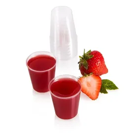 Vivaloo 100 Stück Schnapsgläser Plastik wiederverwendbar - Shotgläser Plastik 3cl/30ml, Spülmaschinengeeignete Plastikbecher mit Eichstrich 2cl/20ml, Transparente Shot Becher