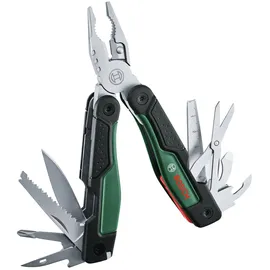 Bosch 16-in-1 Multi-Tool (Multifunktionswerkzeug zum Heimwerken, Outdoor Camping; Edelstahl; Verriegelungsfunktion; Softgrip; 16 Funktionen: Zange; Schraubendreher; Messer; Säge, usw.)