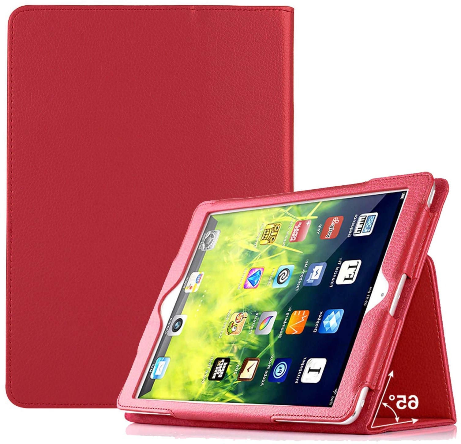 Lobwerk Hülle für Apple iPad Mini 4 und iPad Mini 5 7.9 Zoll Slim Case Etui mit Stand Funktion Rot