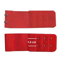 U.W. BH Verlängerung 2 Haken 3 Reihen Verschluss Gummi Erweiterung um 6-13 cm (Rot), 3,2 breit, 9,5 lang - 3,2 cm breit, 9,5 cm lang