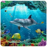WCShop24 Badematte Delphin Korallen 53 x 53 cm,