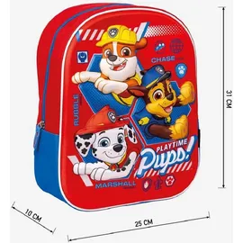 Paw Patrol 3D Rucksack Backpack Freizeitrucksack Kinderrucksack für mutige Entdecker - Rot