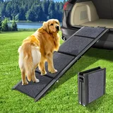 Umtiti Hunderampe für Auto, längste 160 cm und breiteste 44 cm, tragbare Haustierrampe mit rutschfester Teppichoberfläche, Kletterleiter für mittelgroße und große Hunde, Outdoor-Hunderampen für SUV