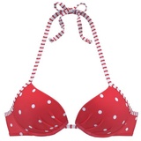s.Oliver Push-Up-Bikini-Top »Audrey«, mit Punkten und Streifen, rot