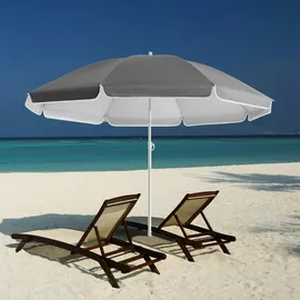 Kingsleeve Sonnenschirm 200cm Anthrazit wasserabweisend Strandsonnenschirm