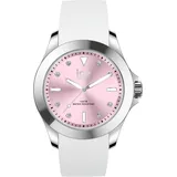 ICE-Watch - ICE steel White pastel pink - Weiße Damenuhr mit Silikonarmband - 020382 (Medium)