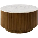 MASSIVMOEBEL24.DE Couchtisch rund Braun Mangoholz 80 x 80 x 45 cm