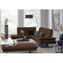 W.Schillig Ecksofa »broadway, Designsofa, toller Sitzkomfort, zeitlos, elegant, L-Form«, Sitztiefenverstellung, Kopfteil- & Seitenteilverstellung, Breite 284cm braun