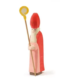 Ostheimer 38001 Sankt Nikolaus mit Stab aus Holz Höhe 21,5cm Jahresfeste