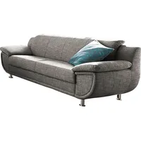 TRENDMANUFAKTUR 3-Sitzer Rondo, Breite 207 cm, breite Armlehnen, Füße chromfarben, wahlweise mit Federkern, pflegeleichte Bezügen, Unser Dauertiefpreis beige|braun