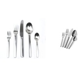 WMF Alteo Besteck Set 12 Personen, Essbesteck 60 teilig & Alteo Edelstahl Besteck Set 6 Personen, 30-teilig, Monobloc-Messer, Cromargan Edelstahl mattiert, spülmaschinenfest