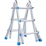 MCLIUJIA Leiter Klappbar Aluminium-Klappleiter, Tragbare Trittleiter, 6-in-1-Stufen-Hochleistungs-Auszugsleiter Für Zuhause Trittleiter Stehleiter(3 Step Ladder)