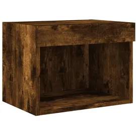 vidaXL Wand-Nachttisch mit LED-Leuchten Räuchereiche