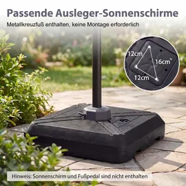 komfotteu Schirmständer HDPE 81 x 81 x 19 cm Schwarz