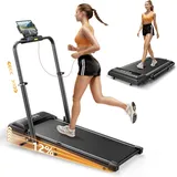 laufband für zuhause mit Neigung, 5 IN 1 Walking Pad mit 12% Steigung, 2.5HP Klappbar Laufband für Zuhause & Büro,2-LED-Anzeige,Bis 136kg Belastbar,Keine Installation