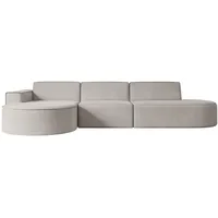 Altdecor Ecksofa Hellbraun, Textil, 3-Sitzer, Ottomane links, L-Form Corner