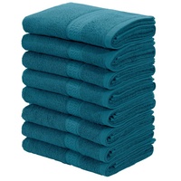Handtücher »Juna, 8 Handtücher 50x100, 100% Baumwolle«, (8 St.), Set und als Serie, Handtuch-Set mit Bordüre, Uni-Farben, weich