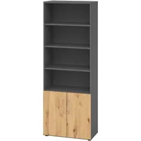 Hammerbacher Hammerbacher, Regal 6OH Türen 2OH 968T2 Graphit/Asteiche-V968T2/G/R/BS
