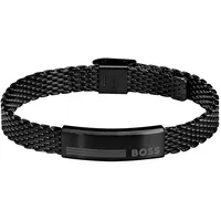 Boss Milanaiseband Herren Edelstahl Schwarz 1580612 Größe Standard