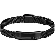 Boss Milanaiseband Herren Edelstahl Schwarz 1580612 Größe Standard