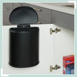 Relaxdays Küchenmülleimer hängend, 9l, - schwarz