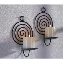 Gravidus 2er Wandkerzenhalter Spirale Metall Schwarz