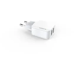Dual USB 2.1A Schnell Wandladegerät Reiseladegerät Stecker weiß