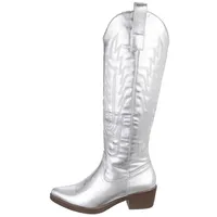Ital-Design Cowboyboots Damen Silber 37